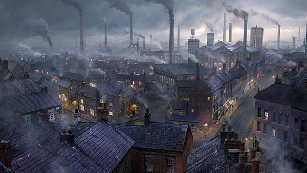 matte painting of Milltown