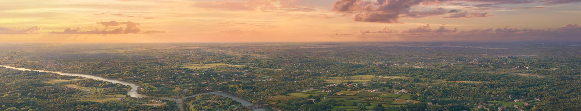 matte painting with sunset and great field.