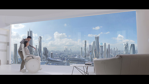 Digital environment of window view. Compositing by Renovatio
