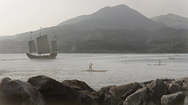 matte painting of Tamsui river at 1800