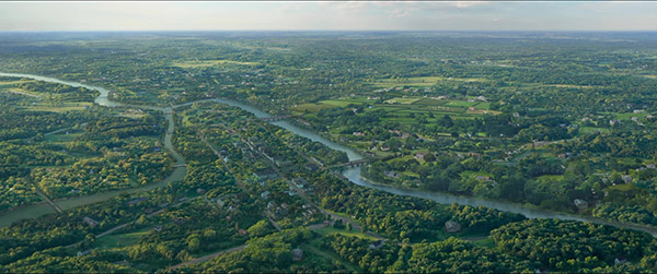 Boston 1800 aerial daytime matte painting